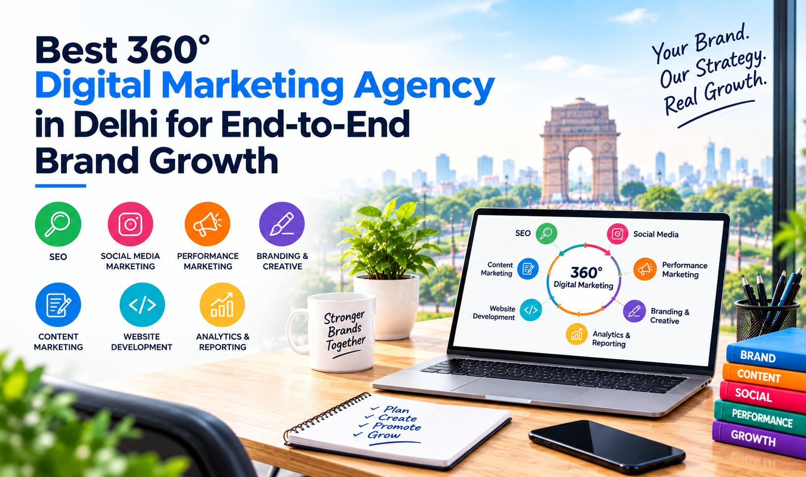 Best 360° Digital Marketing Agency in Delhi for End-to-End Brand Growth